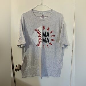 Gray Baseball Mama Shirt Size XL by Jerzees